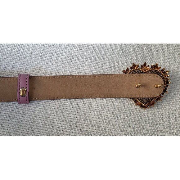 Dolce & Gabbana Devotion Heart Pearl Buckle Leather Belt Pink 75/30 Italy main image 14